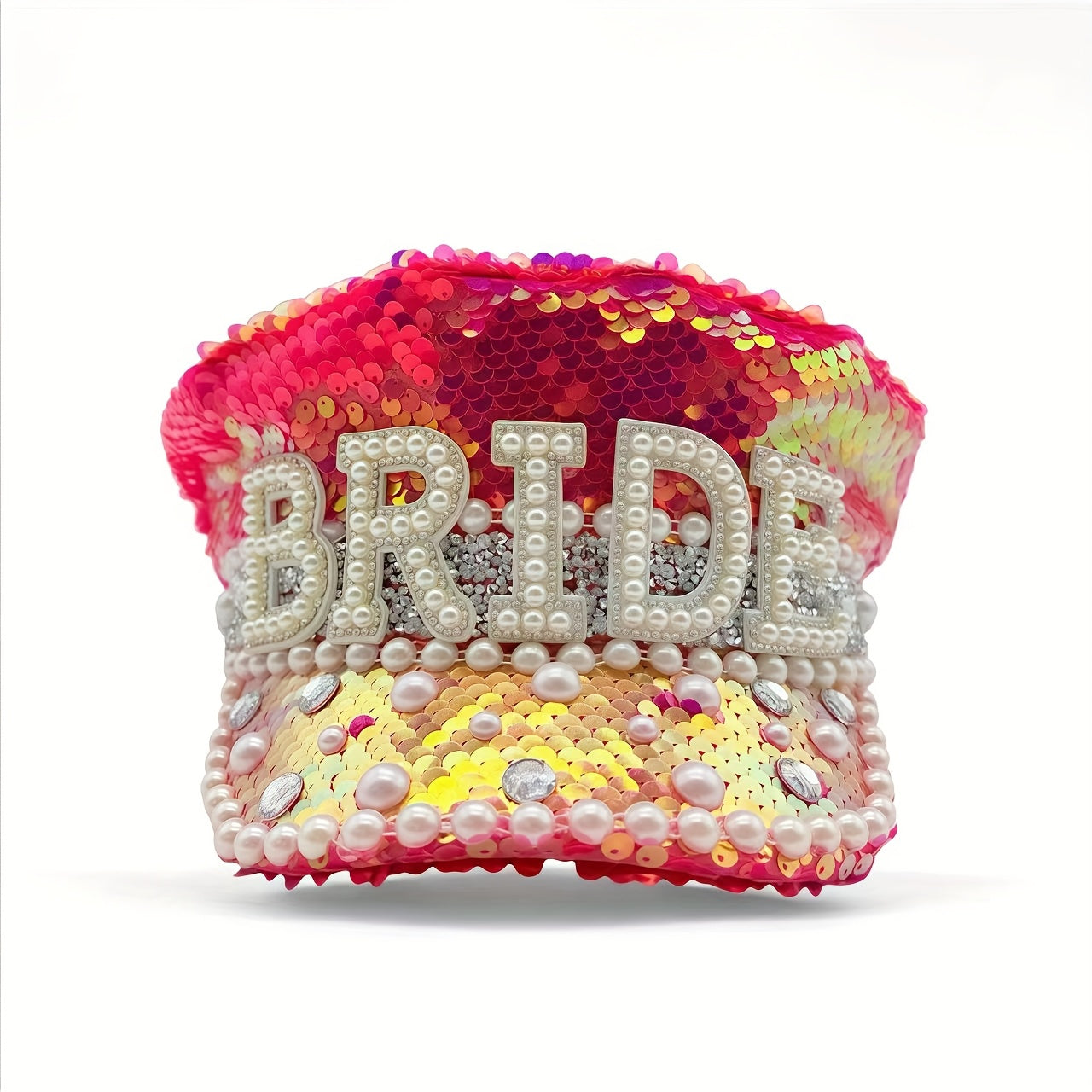 HONGLUAN Sparkling Rhinestone  Bridal Captain Hat