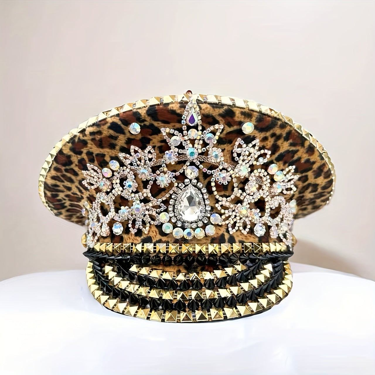 Leopard Print Steampunk Captain's Hat
