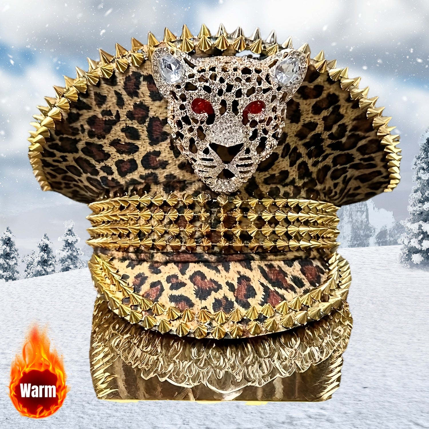 Leopard Print Captain Hat