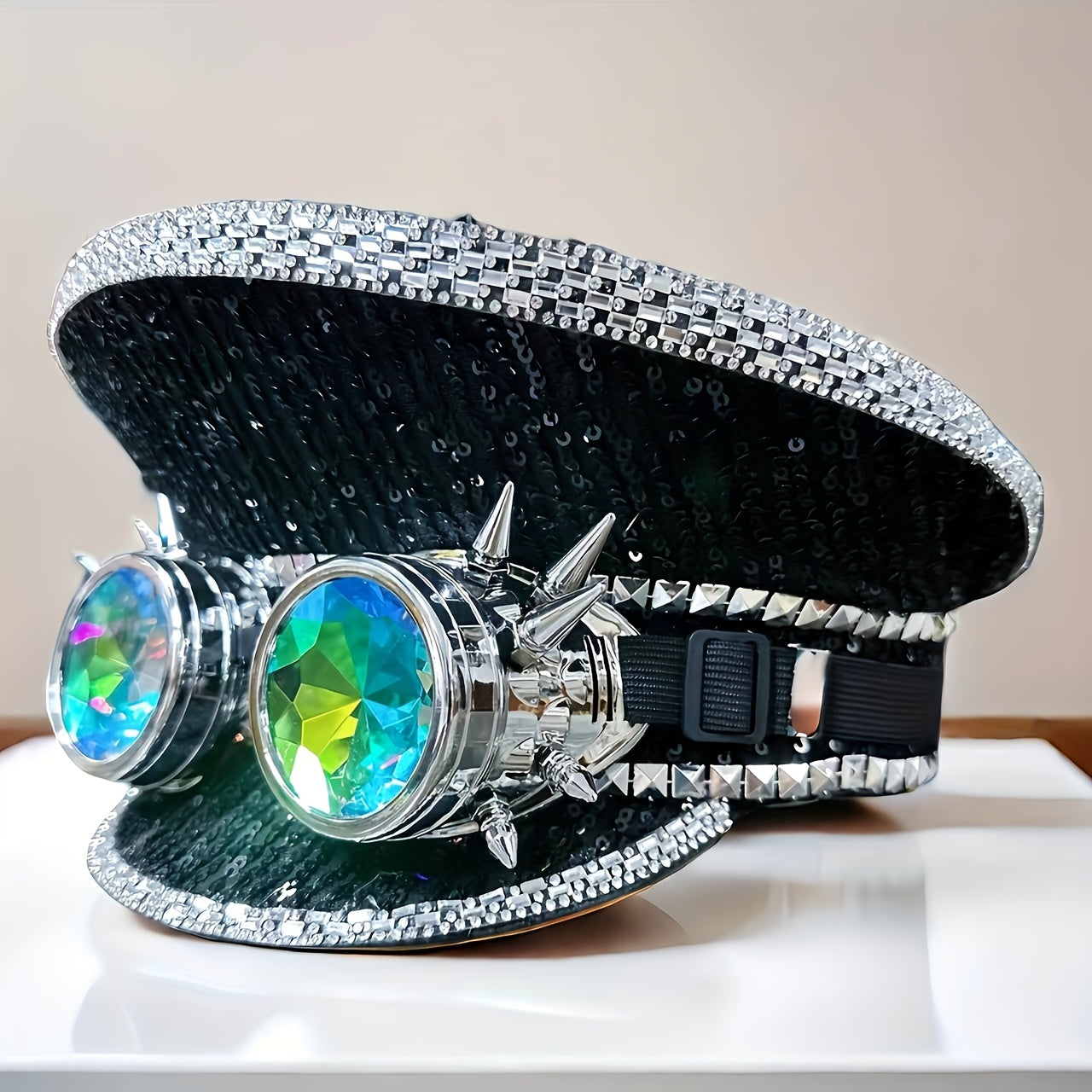 Black Steampunk Hat & googles