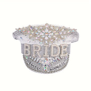 Elegant White Sparkling Bride's  Hat