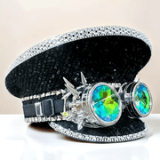 Black Steampunk Hat & googles