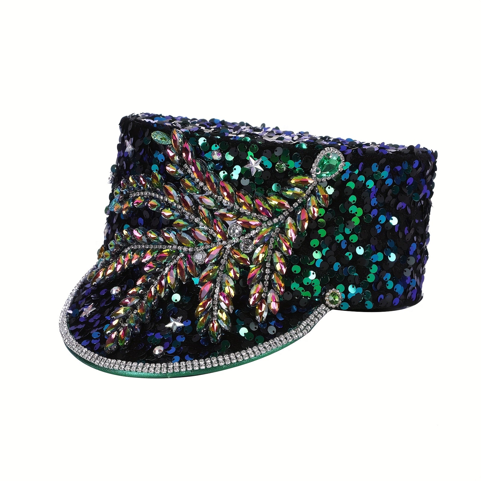 Luxurious Velvet Sequin Captain Hat