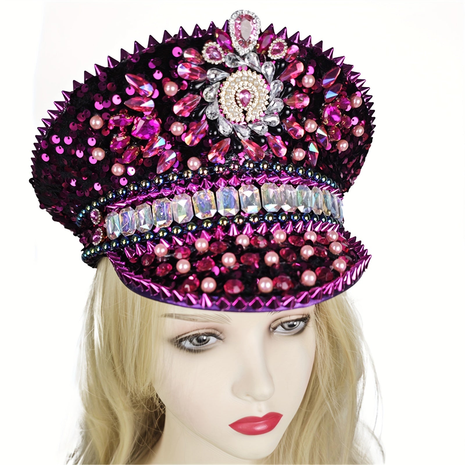 Luxurious Colorful Sequin Captain Hat