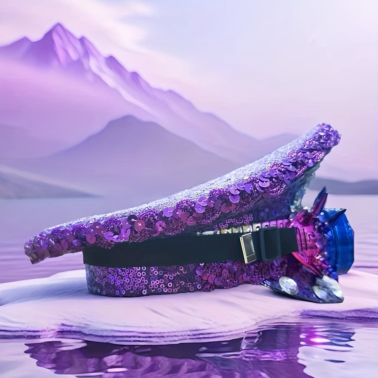 purple Steampunk Party Hat & goggles