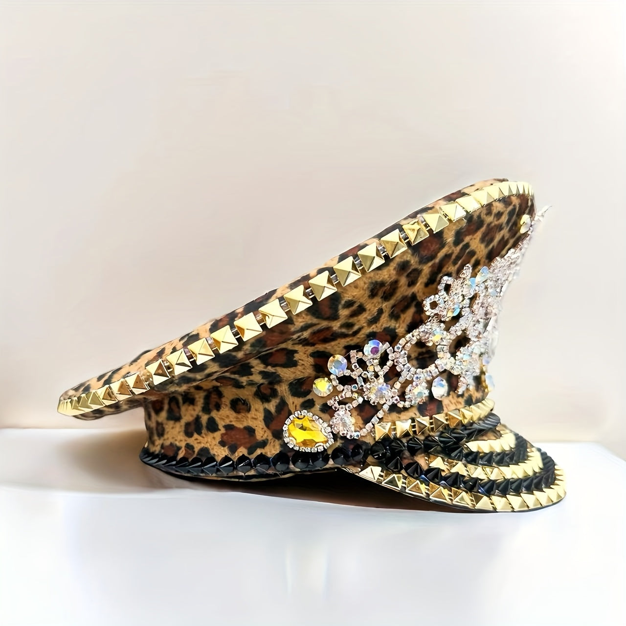 Leopard Print Steampunk Captain's Hat