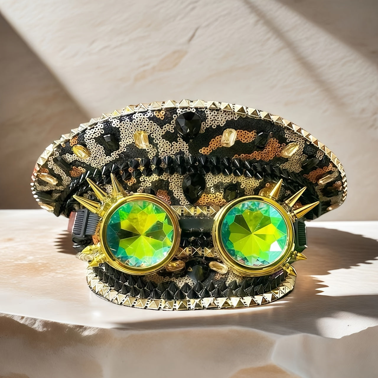 HONGLUAN Steampunk Rhinestone Captain Hat