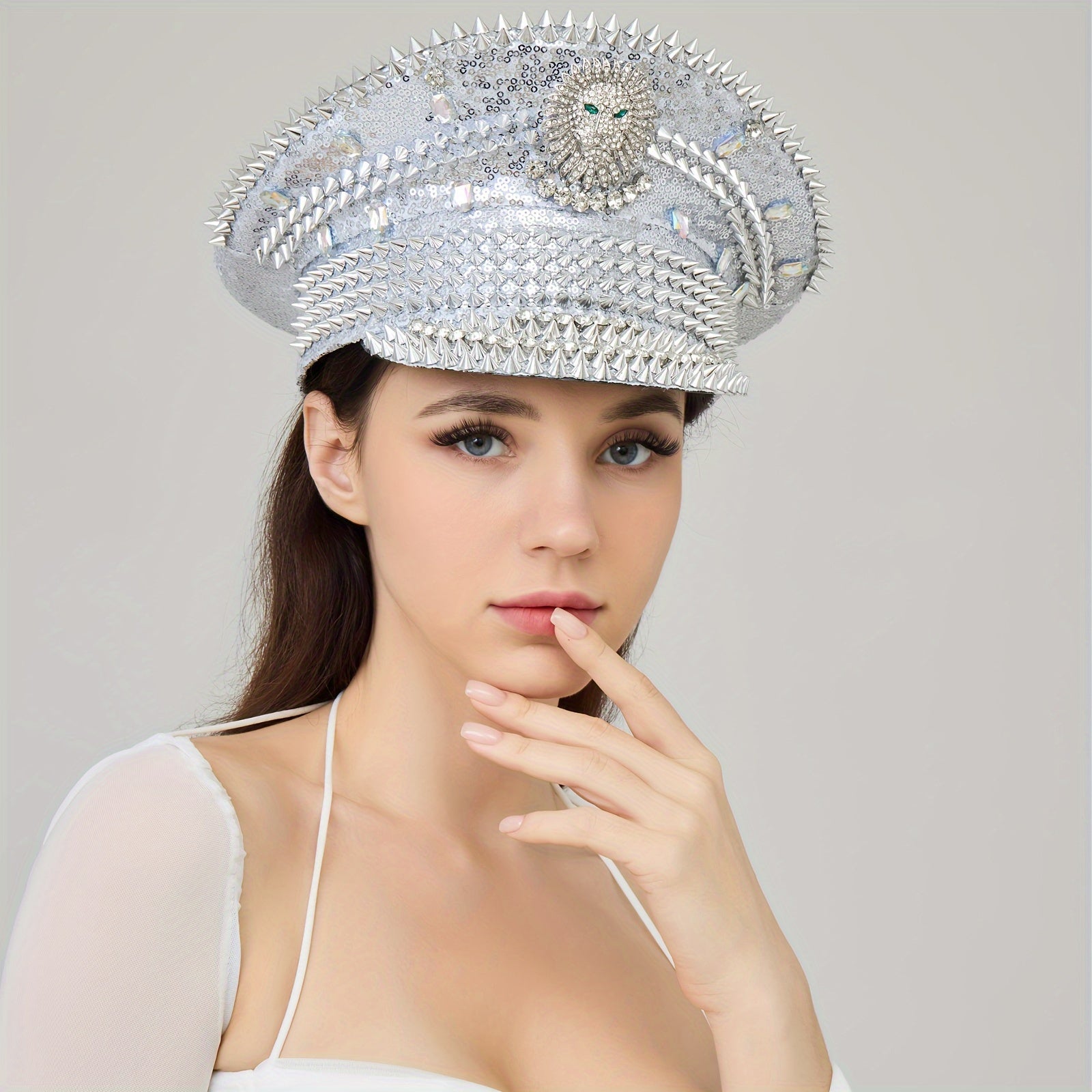 Steampunk Rhinestone Captain Hat