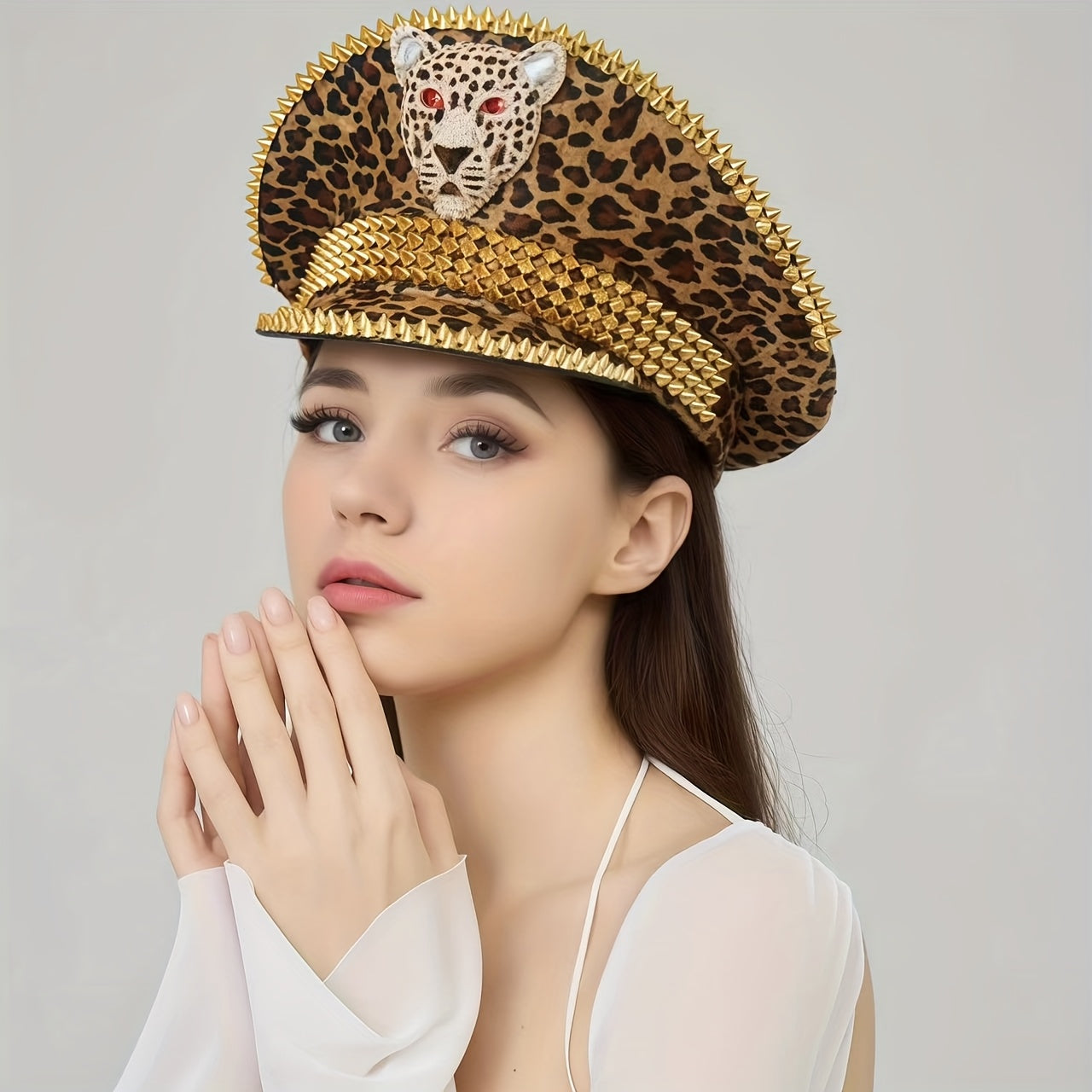 Leopard Print Captain Hat