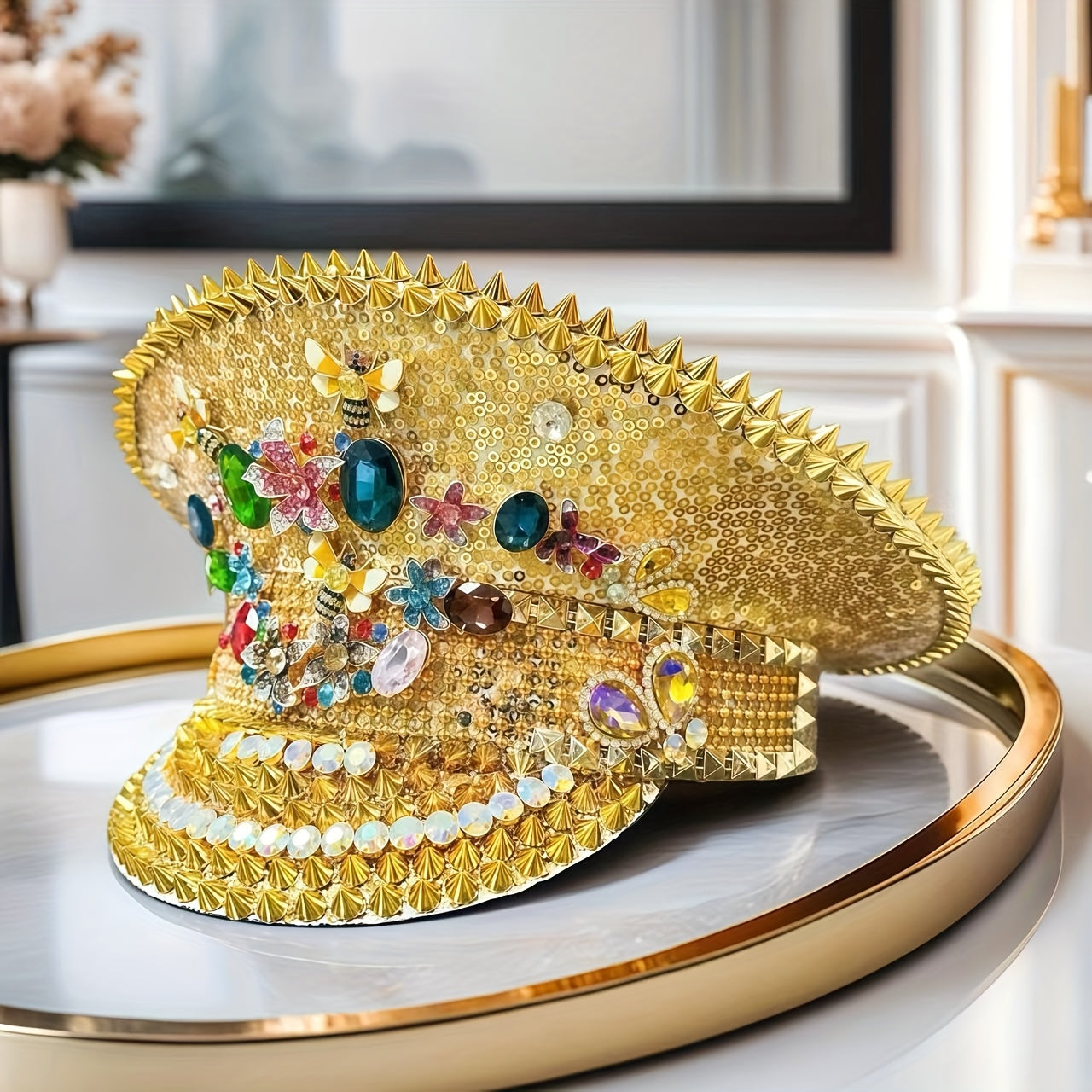 Festival Rhinestone Captain's Hat