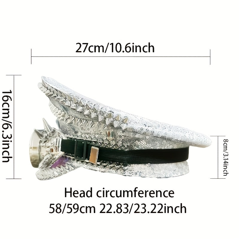 punk Rivet Military Hat with Punk Goggles