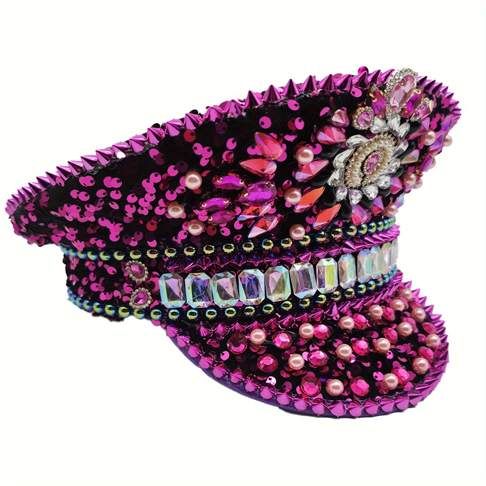Luxurious Colorful Sequin Captain Hat