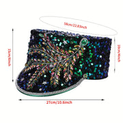 Luxurious Velvet Sequin Captain Hat