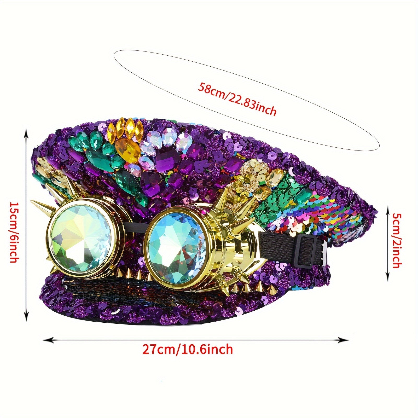 Vibrant Rainbow Steampunk Captain Hat