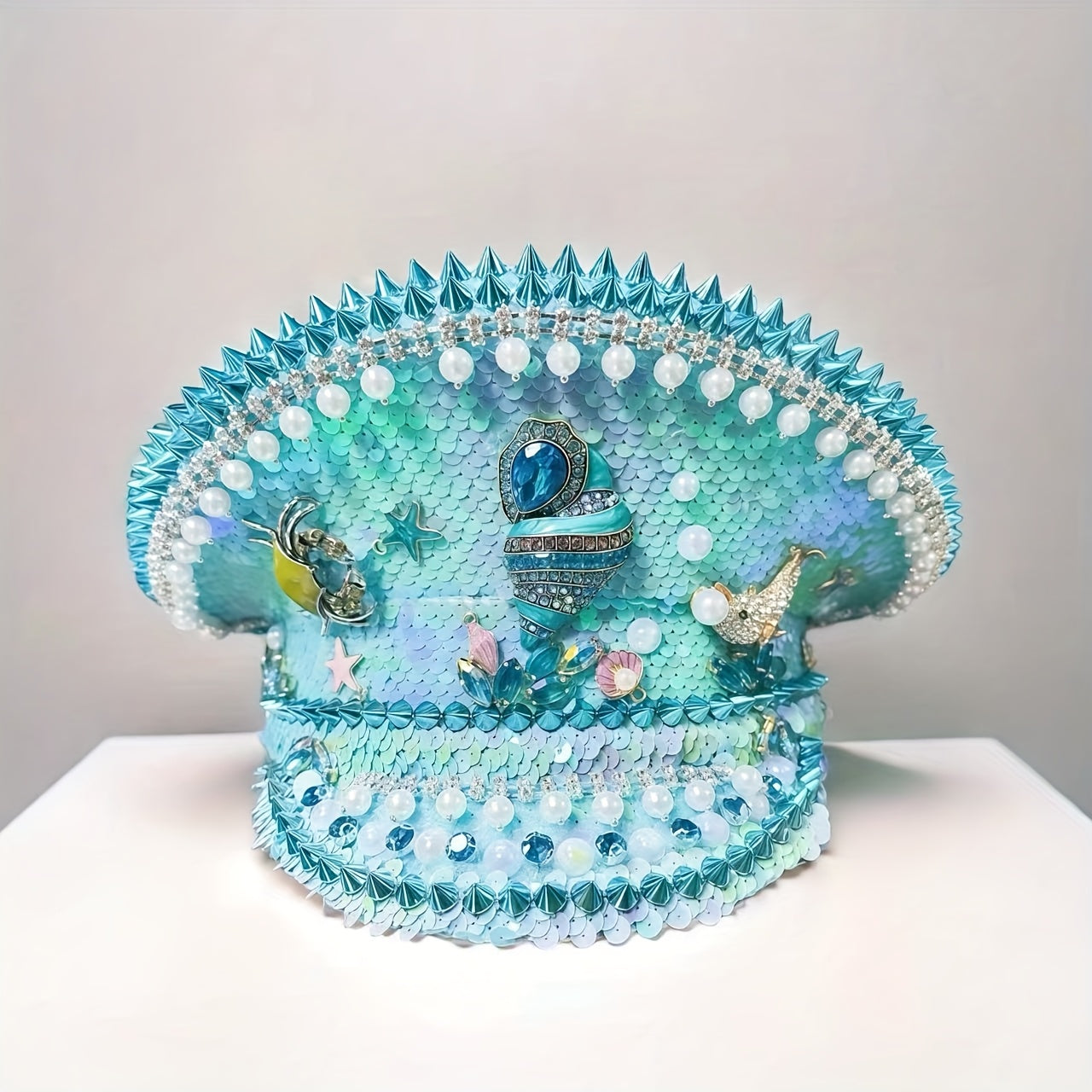 Glittering Rhinestone Captain's Hat