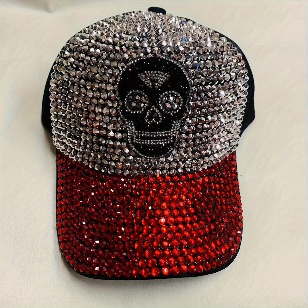 Skull Rhinestone Embellished Baseball Cap
