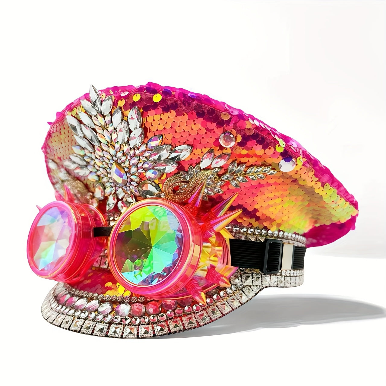 HONGLUAN Steampunk Bling Captain Hat with Goggles