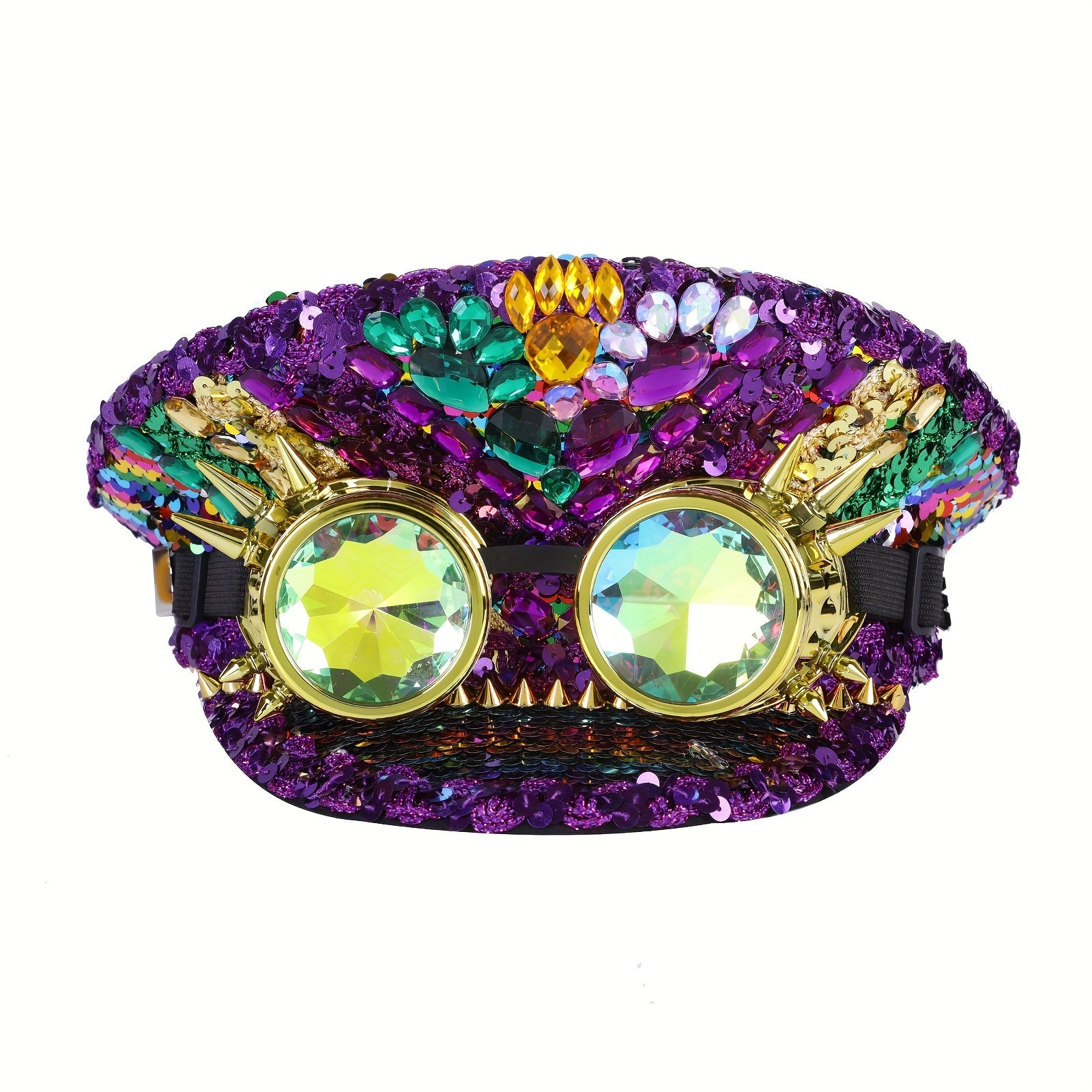 Vibrant Rainbow Steampunk Captain Hat