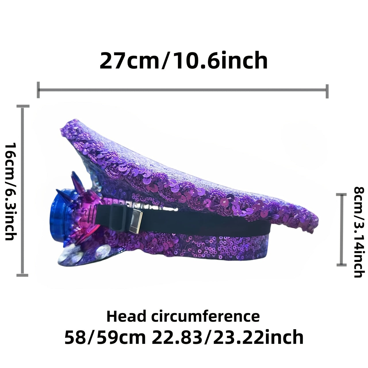 purple Steampunk Party Hat & goggles
