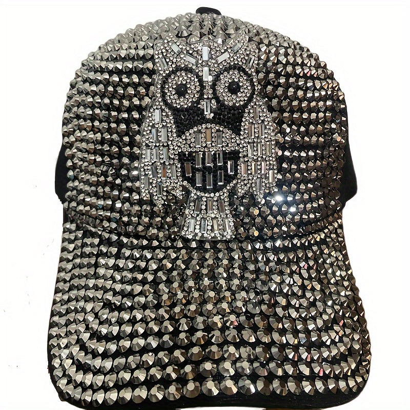 Skull Rhinestone Embellished Baseball Cap