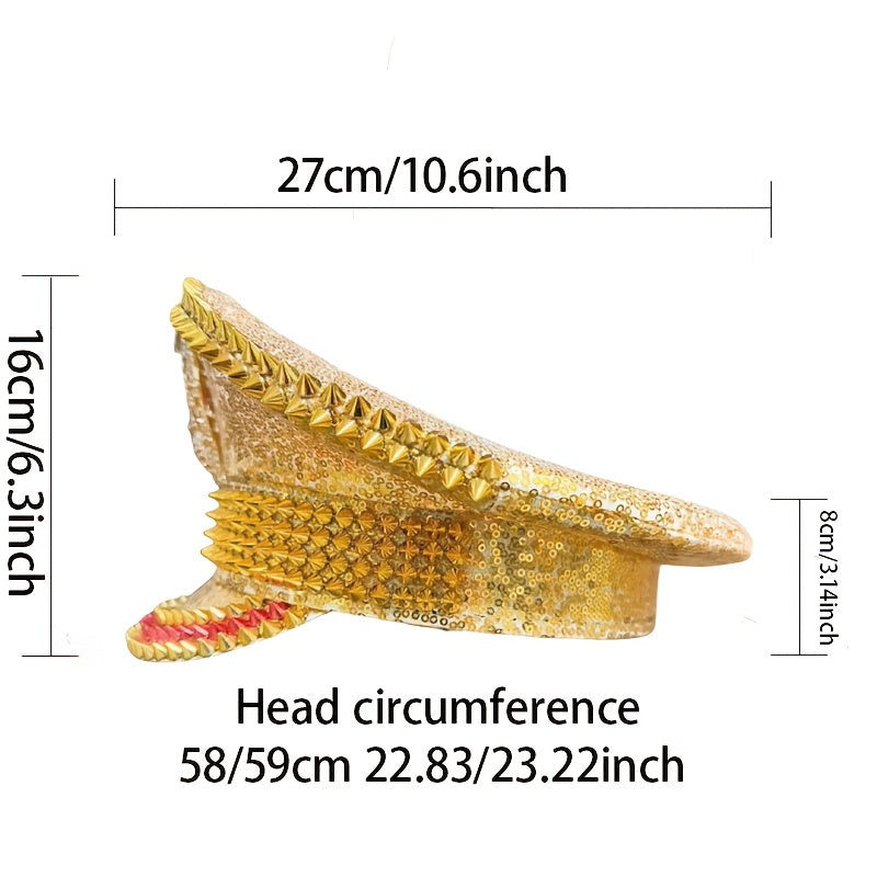 Luxurious Golden Leopard Badge Captain Hat