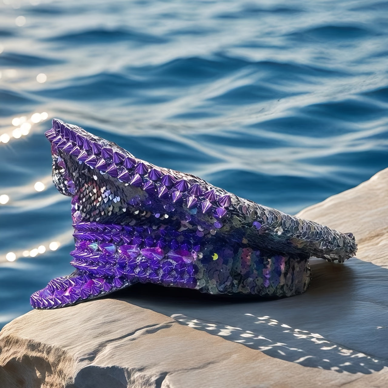 Purple Rhinestone Steampunk Captain Hat