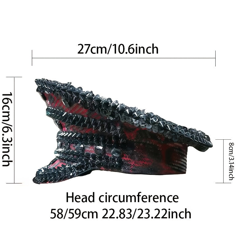 Sparkling Rhinestone Steampunk Captain Hat
