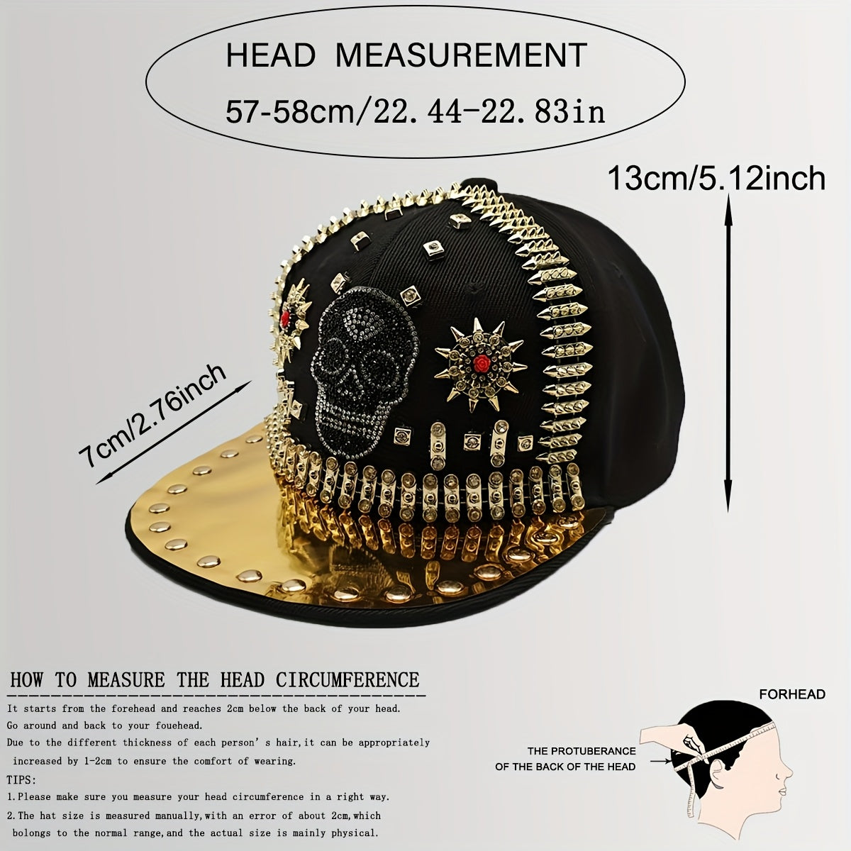 Shiny Rhinestone Skull Baseball Cap