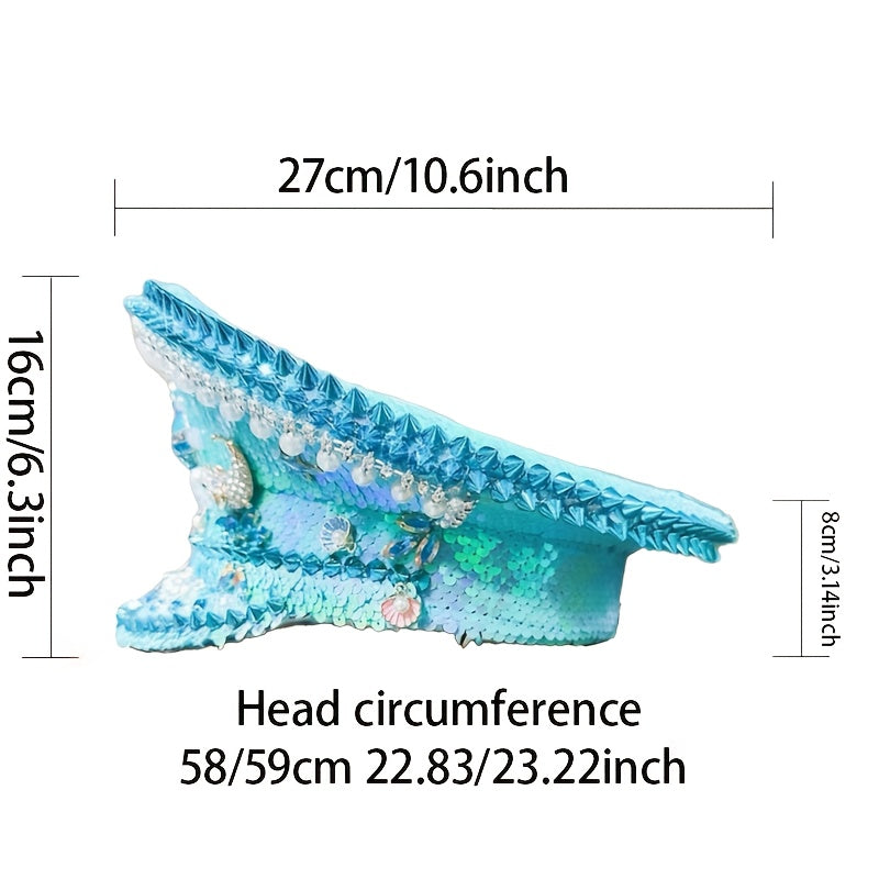 Glittering Rhinestone Captain's Hat
