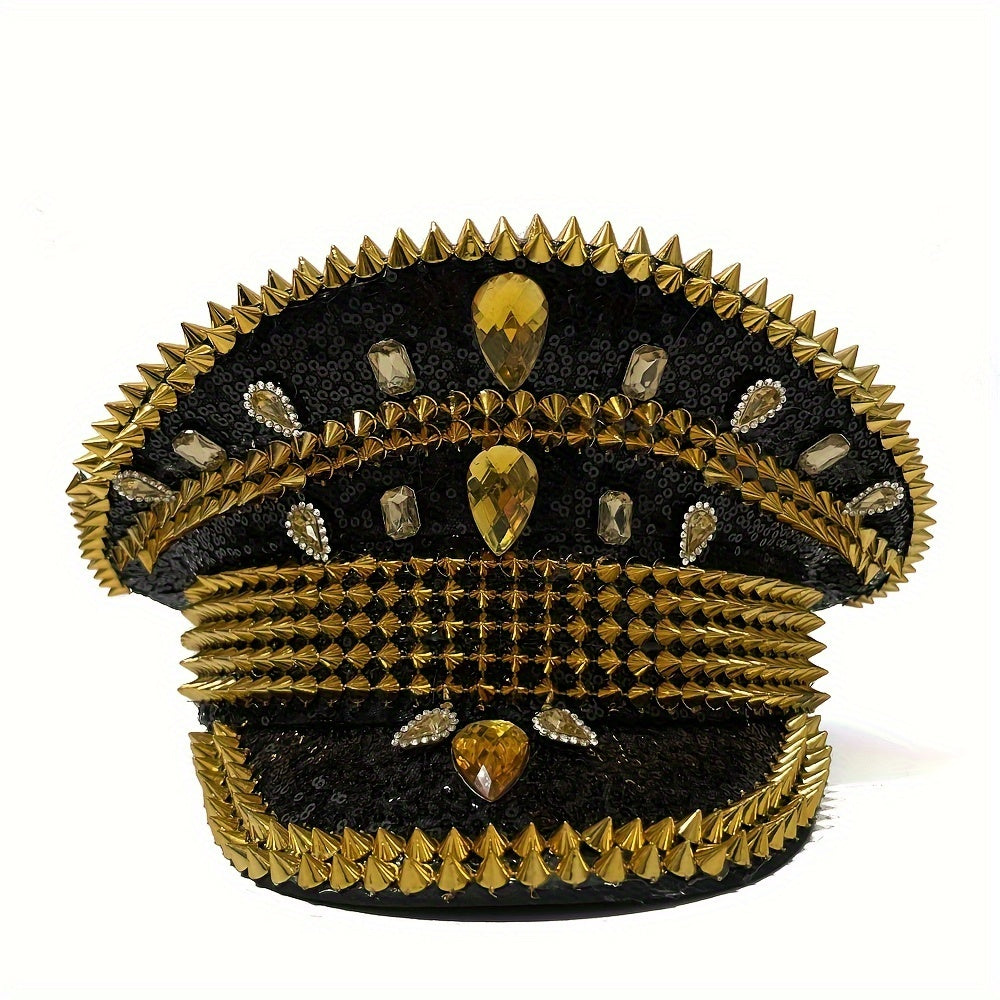 Punk Studded Navy Hat