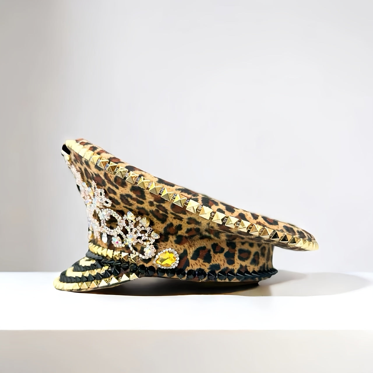 Leopard Print Steampunk Captain's Hat