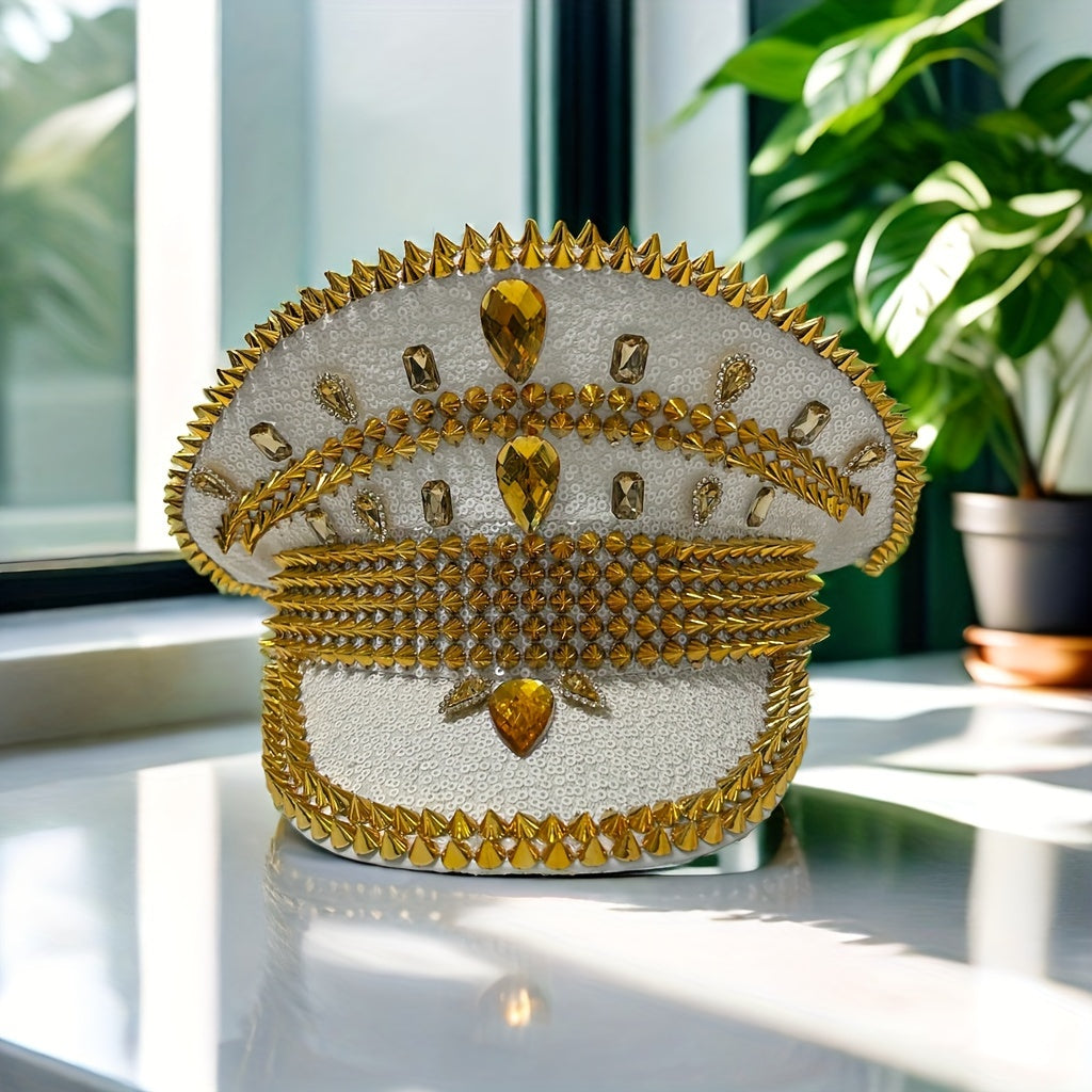 Punk Studded Navy Hat