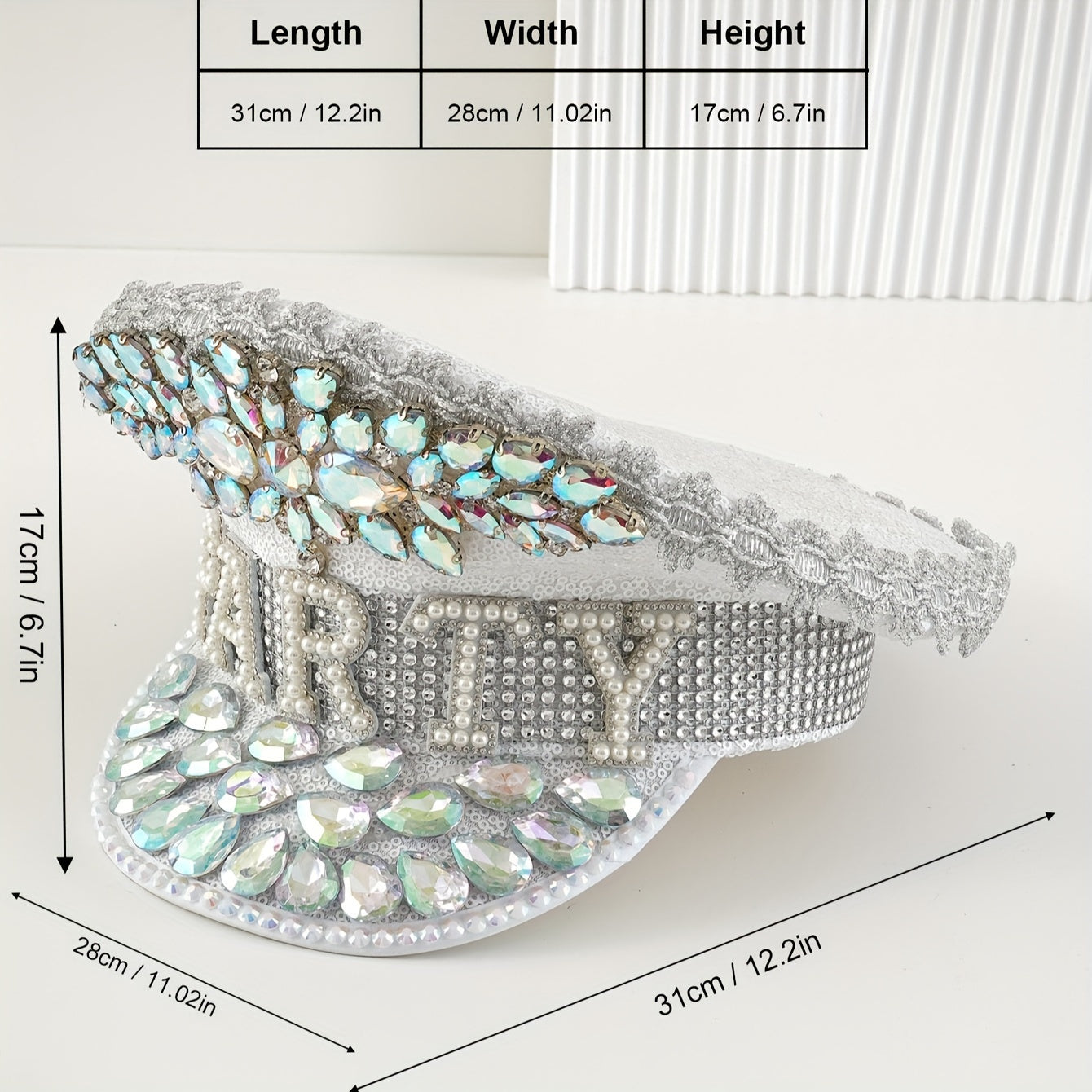 Shiny Rhinestone Sparkly Stage Hat