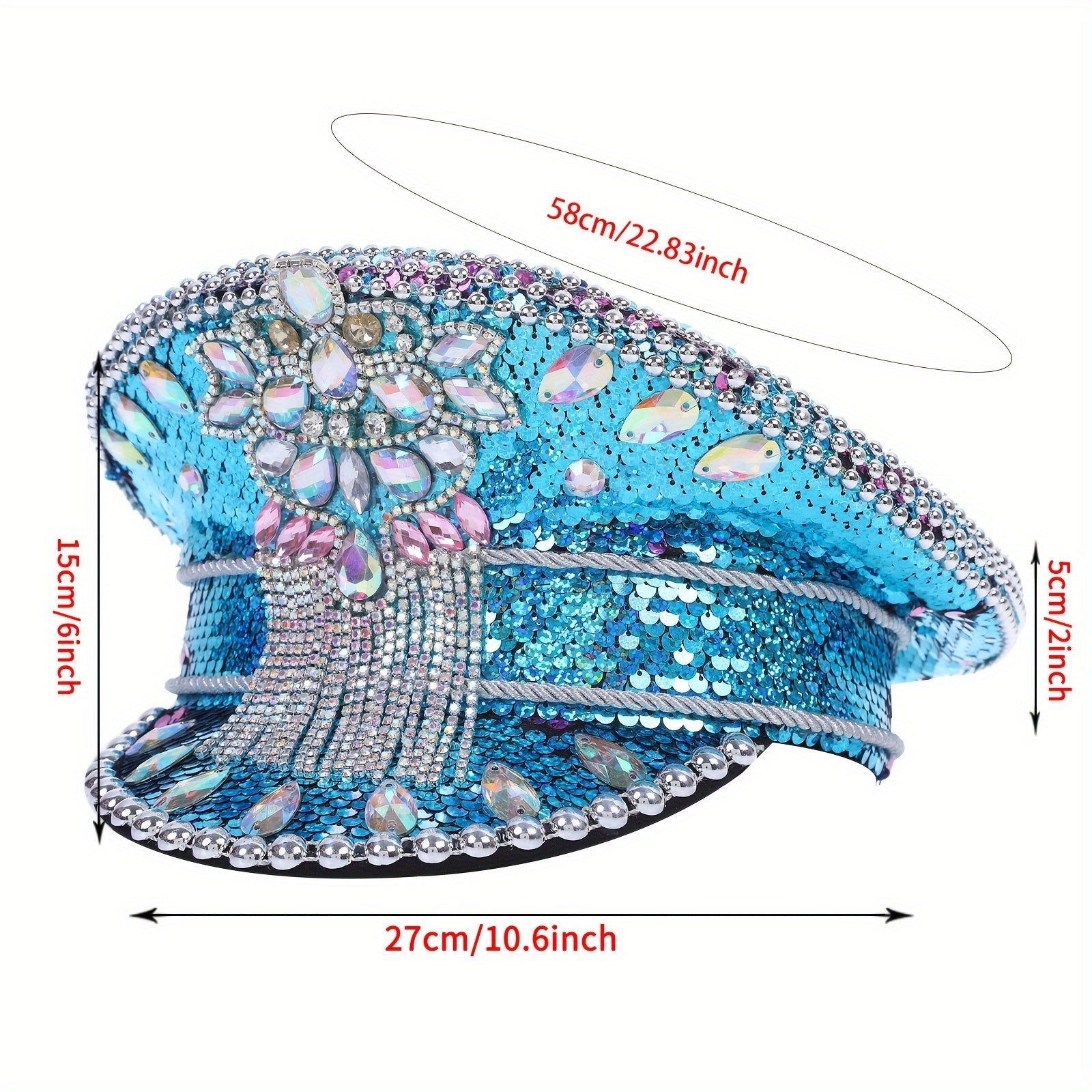 Fantasy Themed Sequin Captain Hat