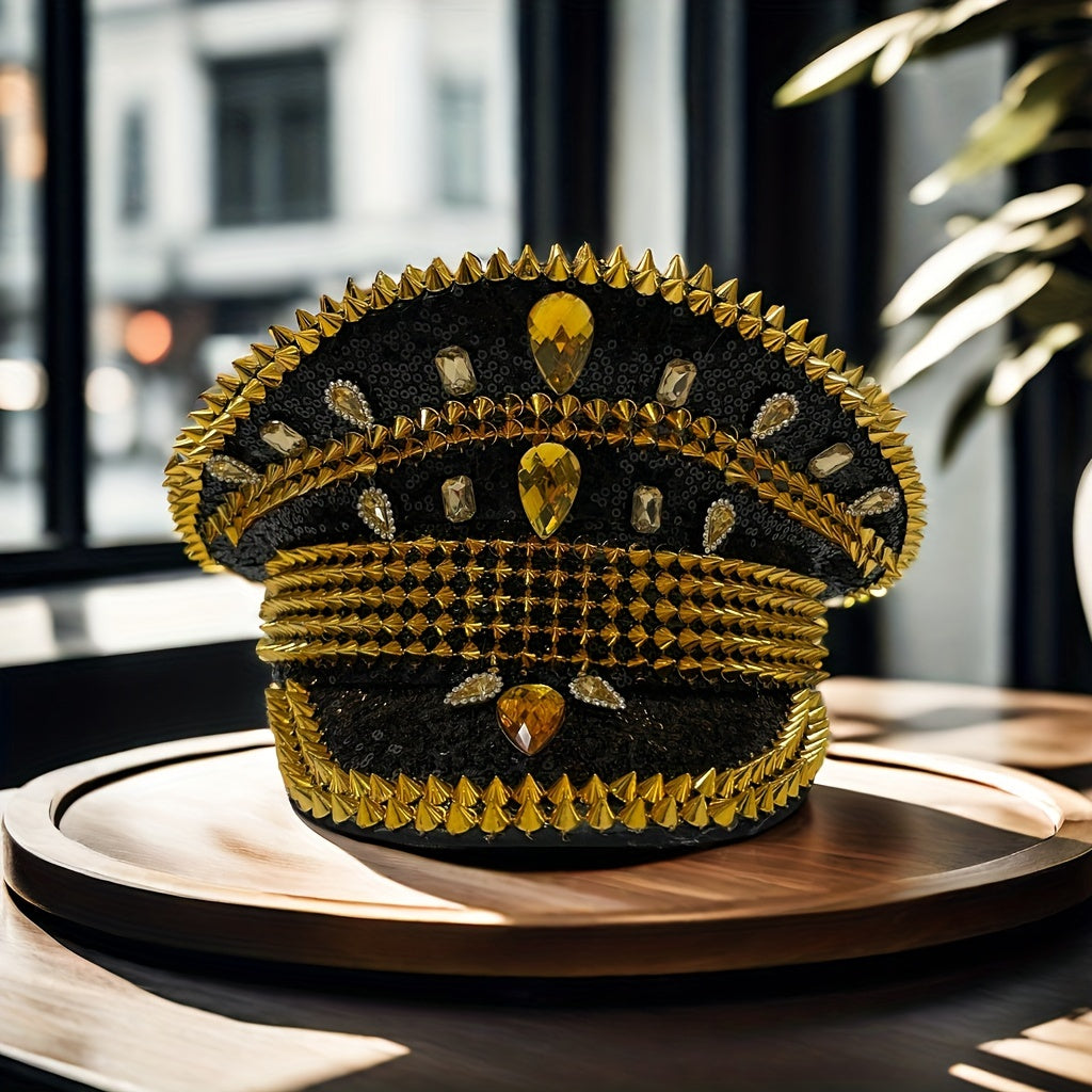 Punk Studded Navy Hat
