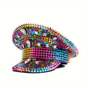 Punk Shiny Sequins Rhinestone Captain Hat