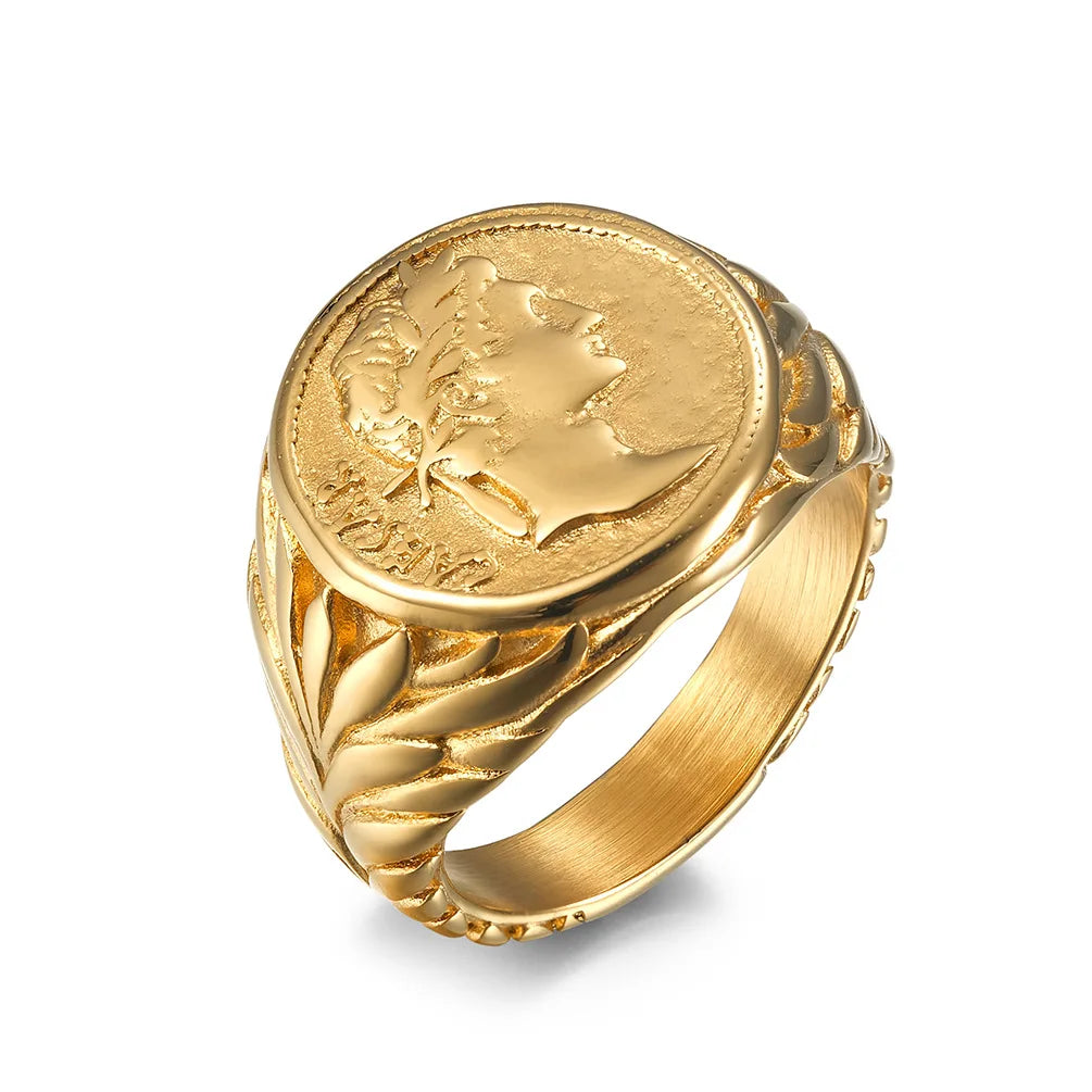 Roman Gaius Julius Caesar Head Ring