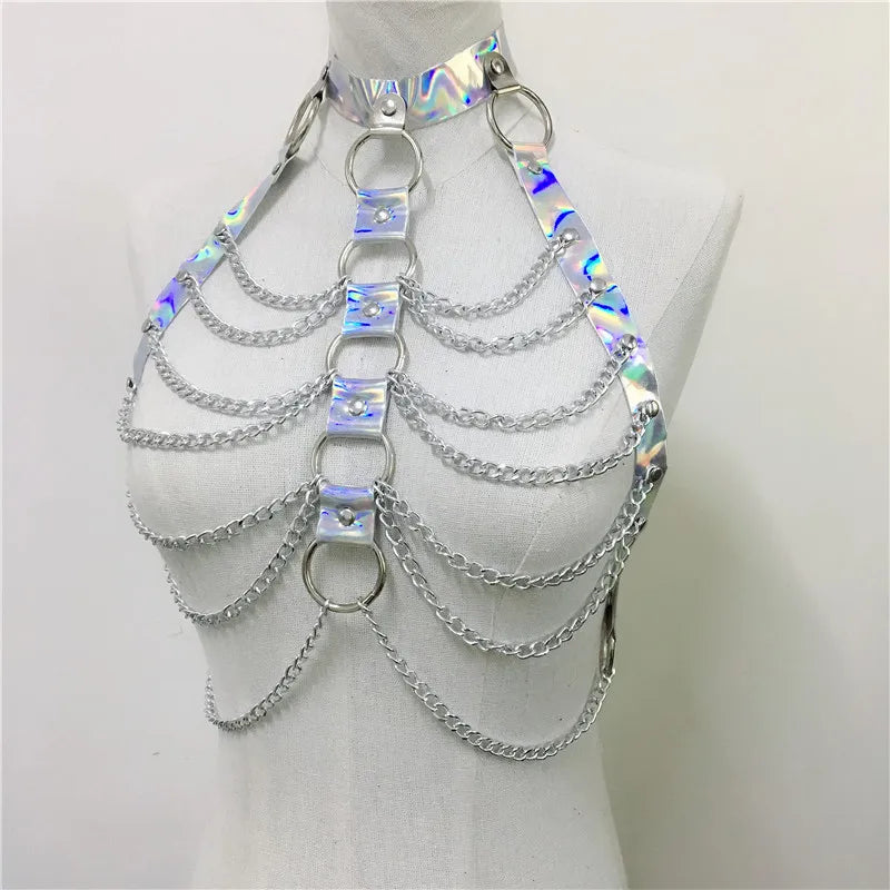 Faux Leather Holographic Outfit