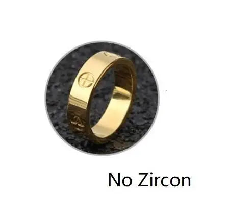 Stainless Steel Rose Gold Color Love Ring 18k gold plated