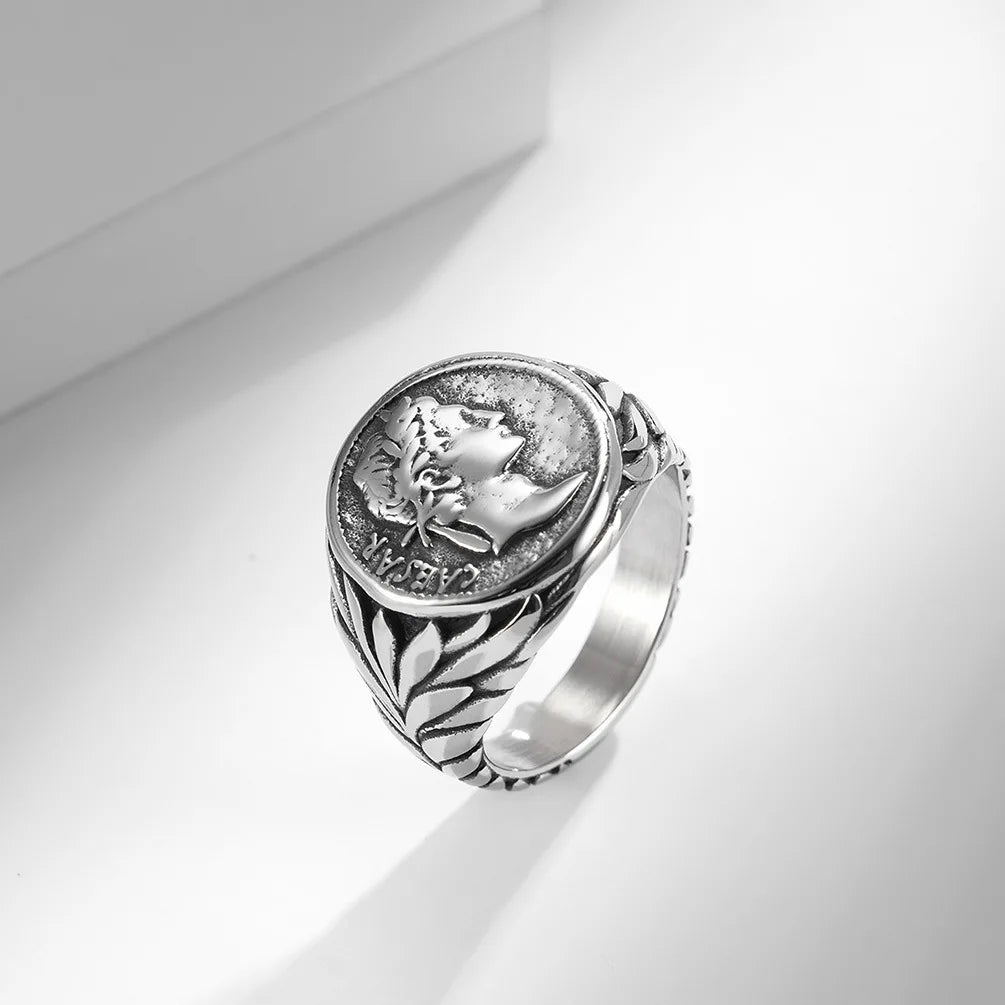 Roman Gaius Julius Caesar Head Ring