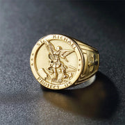 Vintage Catholic Angel Michael Ring