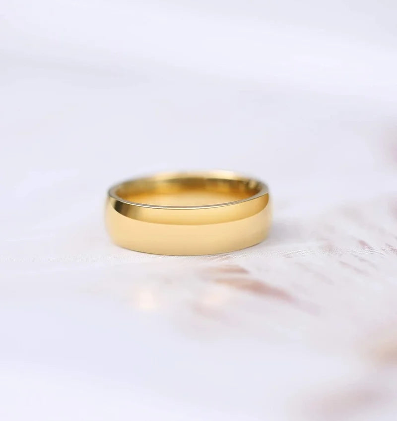 TIGRADE 14K Gold Plated Wedding Band