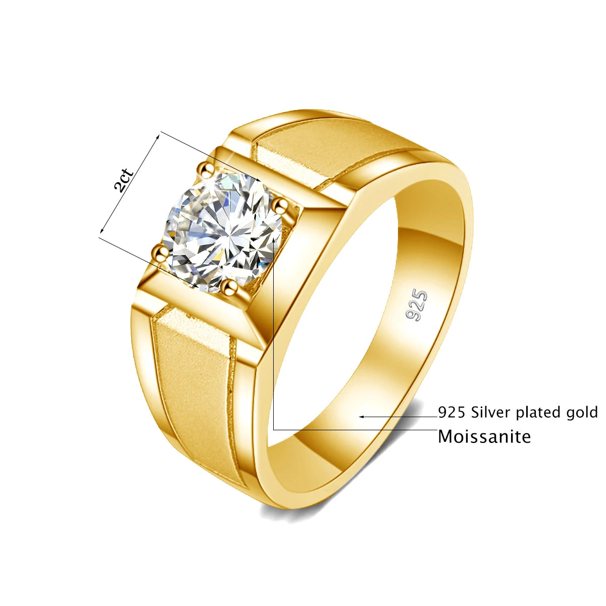 2, 1, 0.5 Carat Moissanite Rings