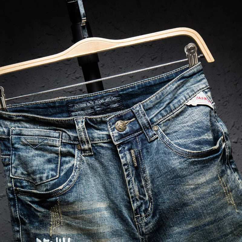 Classic Retro Distressed Denim Shorts