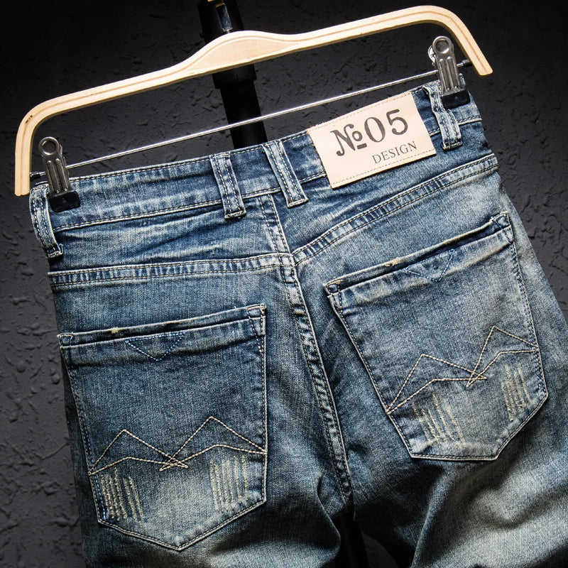 Classic Retro Distressed Denim Shorts