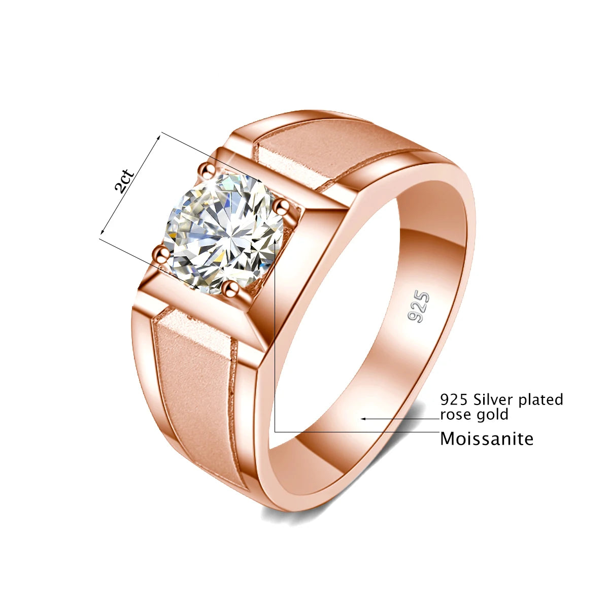2, 1, 0.5 Carat Moissanite Rings
