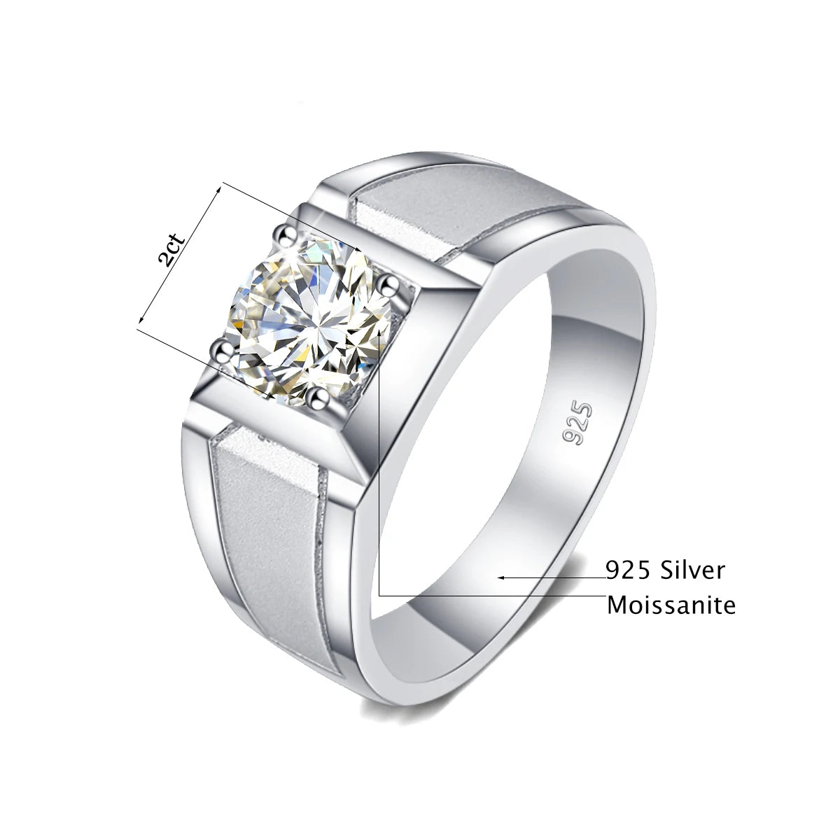 2, 1, 0.5 Carat Moissanite Rings