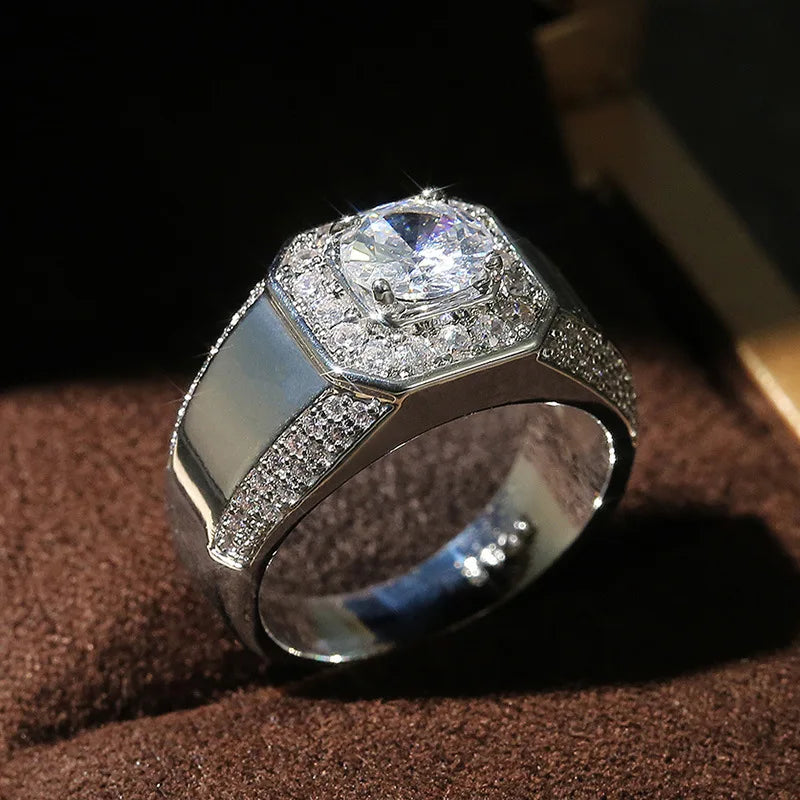 Sterling Silver Crystal Zircon Stone Ring