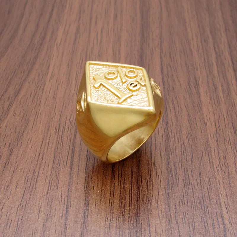316L Stainless Steel Silver Color Black Golden Plated 1% er Number Rings