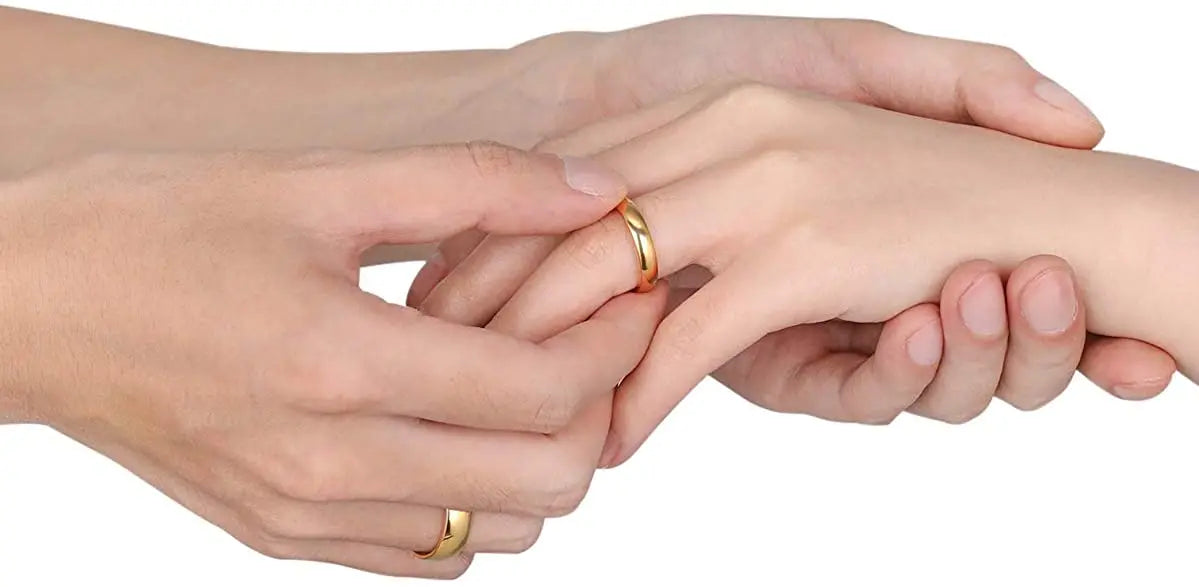 TIGRADE 14K Gold Plated Wedding Band